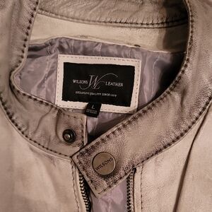 Men's Large Wilsons Leather Dark/Light Gray Jacket